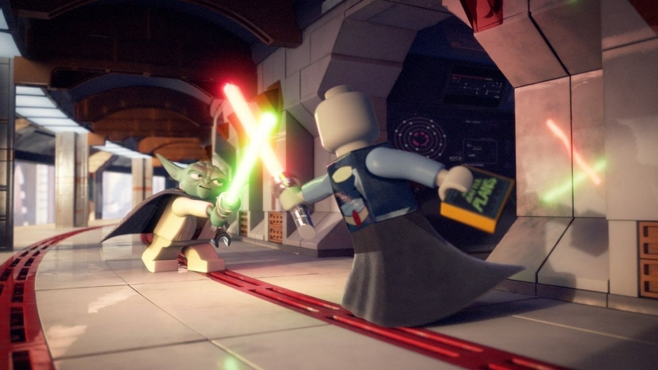 Cena do filme Lego Star Wars: A Ameaça Padawan