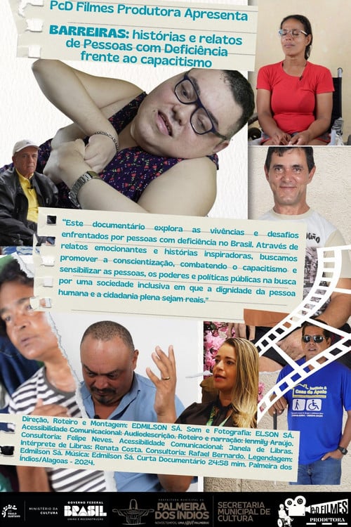 Poster do filme Barreiras: Histórias e relatos de pessoas com deficiência frente ao capacitismo